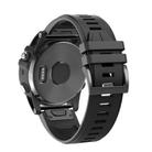 For Garmin QuickFit 26mm Kalebol Plain Texture Silicone Watch Band(Black) - 1