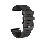 For Garmin QuickFit 26mm Kalebol Plain Texture Silicone Watch Band(Black) - 2