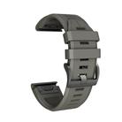 For Garmin QuickFit 26mm Kalebol Plain Texture Silicone Watch Band(Army Green) - 2