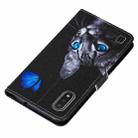 For Samsung Galaxy A01 Cross Texture Painting Pattern Horizontal Flip Leather Case with Holder & Card Slots & Wallet & Lanyard(Blue Butterfly Cat Eyes) - 3