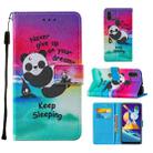 For Samsung Galaxy A11 / M11 Cross Texture Painting Pattern Horizontal Flip Leather Case with Holder & Card Slots & Wallet & Lanyard(Sleeping Panda) - 1