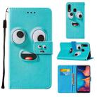 For Samsung Galaxy A20 / A30 Cross Texture Painting Pattern Horizontal Flip Leather Case with Holder & Card Slots & Wallet & Lanyard(Big-eye Monster) - 1