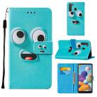 For Samsung Galaxy A21 Cross Texture Painting Pattern Horizontal Flip Leather Case with Holder & Card Slots & Wallet & Lanyard(Big-eye Monster) - 1