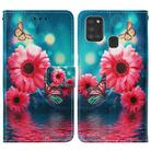 For Samsung Galaxy A21s Cross Texture Painting Pattern Horizontal Flip Leather Case with Holder & Card Slots & Wallet & Lanyard(Chrysanthemum) - 2