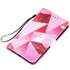 For Samsung Galaxy A21s Cross Texture Painting Pattern Horizontal Flip Leather Case with Holder & Card Slots & Wallet & Lanyard(Pink Rhombus) - 3