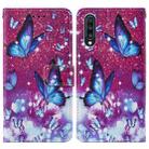 For Samsung Galaxy A50 / A50s / A30s Cross Texture Painting Pattern Horizontal Flip Leather Case with Holder & Card Slots & Wallet & Lanyard(Purple Butterfly) - 2