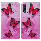 For Samsung Galaxy A50 / A50s / A30s Cross Texture Painting Pattern Horizontal Flip Leather Case with Holder & Card Slots & Wallet & Lanyard(Pink Butterfly) - 2