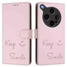 For OPPO Find X8 Ultra 5G Smile Embossing RFID Leather Phone Case(Pink) - 2