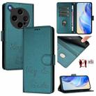 For OPPO Find X8 Ultra 5G Smile Embossing RFID Leather Phone Case(Peacock Green) - 1