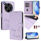 For OPPO Find X8 Ultra 5G Smile Embossing RFID Leather Phone Case(Light Purple) - 1
