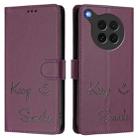 For OPPO Find X8s 5G Smile Embossing RFID Leather Phone Case(Violet) - 2