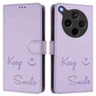 For OPPO Find X8s+ 5G Smile Embossing RFID Leather Phone Case(Light Purple) - 2