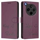 For OPPO Find X8s+ 5G Smile Embossing RFID Leather Phone Case(Violet) - 2