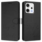 For OPPO Reno14 Global Smile Embossing RFID Leather Phone Case(Black) - 2