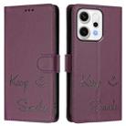 For OPPO Reno14 Pro Global Smile Embossing RFID Leather Phone Case(Violet) - 2