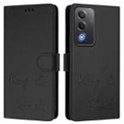 For OPPO A5 5G Global Smile Embossing RFID Leather Phone Case(Black) - 2