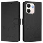 For OPPO A5x 5G / 4G Global Smile Embossing RFID Leather Phone Case(Black) - 2