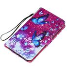 For Samsung Galaxy Note20 / 5G Cross Texture Painting Pattern Horizontal Flip Leather Case with Holder & Card Slots & Wallet & Lanyard(Purple Butterfly) - 3