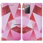 For Samsung Galaxy Note20 / 5G Cross Texture Painting Pattern Horizontal Flip Leather Case with Holder & Card Slots & Wallet & Lanyard(Pink Rhombus) - 2