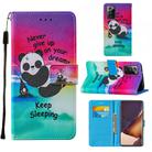 For Samsung Galaxy Note20 Ultra / 5G Cross Texture Painting Pattern Horizontal Flip Leather Case with Holder & Card Slots & Wallet & Lanyard(Sleeping Panda) - 1