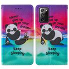 For Samsung Galaxy Note20 Ultra / 5G Cross Texture Painting Pattern Horizontal Flip Leather Case with Holder & Card Slots & Wallet & Lanyard(Sleeping Panda) - 2