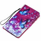 For Samsung Galaxy Note20 Ultra / 5G Cross Texture Painting Pattern Horizontal Flip Leather Case with Holder & Card Slots & Wallet & Lanyard(Purple Butterfly) - 3