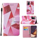 For Samsung Galaxy Note20 Ultra / 5G Cross Texture Painting Pattern Horizontal Flip Leather Case with Holder & Card Slots & Wallet & Lanyard(Pink Rhombus) - 1