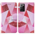 For Samsung Galaxy Note20 Ultra / 5G Cross Texture Painting Pattern Horizontal Flip Leather Case with Holder & Card Slots & Wallet & Lanyard(Pink Rhombus) - 2