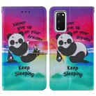 For Samsung Galaxy S20 Cross Texture Painting Pattern Horizontal Flip Leather Case with Holder & Card Slots & Wallet & Lanyard(Sleeping Panda) - 2
