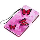 For Samsung Galaxy S20 Cross Texture Painting Pattern Horizontal Flip Leather Case with Holder & Card Slots & Wallet & Lanyard(Pink Butterfly) - 3