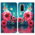 For Samsung Galaxy S20 Cross Texture Painting Pattern Horizontal Flip Leather Case with Holder & Card Slots & Wallet & Lanyard(Chrysanthemum) - 2