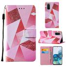 For Samsung Galaxy S20 Cross Texture Painting Pattern Horizontal Flip Leather Case with Holder & Card Slots & Wallet & Lanyard(Pink Rhombus) - 1