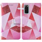 For Samsung Galaxy S20 Cross Texture Painting Pattern Horizontal Flip Leather Case with Holder & Card Slots & Wallet & Lanyard(Pink Rhombus) - 2