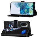 For Samsung Galaxy S20 Cross Texture Painting Pattern Horizontal Flip Leather Case with Holder & Card Slots & Wallet & Lanyard(Blue Butterfly Cat Eyes) - 4