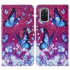 For Samsung Galaxy S20+ Cross Texture Painting Pattern Horizontal Flip Leather Case with Holder & Card Slots & Wallet & Lanyard(Purple Butterfly) - 2