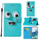 For Samsung Galaxy S20+ Cross Texture Painting Pattern Horizontal Flip Leather Case with Holder & Card Slots & Wallet & Lanyard(Big-eye Monster) - 1