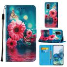 For Samsung Galaxy S20+ Cross Texture Painting Pattern Horizontal Flip Leather Case with Holder & Card Slots & Wallet & Lanyard(Chrysanthemum) - 1