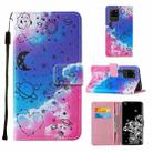 For Samsung Galaxy S20 Ultra Cross Texture Painting Pattern Horizontal Flip Leather Case with Holder & Card Slots & Wallet & Lanyard(Love Universe) - 1