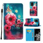 For Samsung Galaxy S20 Ultra Cross Texture Painting Pattern Horizontal Flip Leather Case with Holder & Card Slots & Wallet & Lanyard(Chrysanthemum) - 1