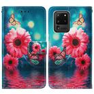 For Samsung Galaxy S20 Ultra Cross Texture Painting Pattern Horizontal Flip Leather Case with Holder & Card Slots & Wallet & Lanyard(Chrysanthemum) - 2