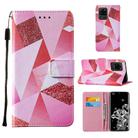 For Samsung Galaxy S20 Ultra Cross Texture Painting Pattern Horizontal Flip Leather Case with Holder & Card Slots & Wallet & Lanyard(Pink Rhombus) - 1