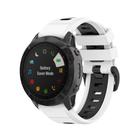For Garmin QuickFit 26mm Kalebol Two-color Silicone Watch Band(White Black) - 1