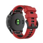 For Garmin QuickFit 26mm Kalebol Two-color Silicone Watch Band(Red Black) - 2