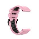 For Garmin QuickFit 22mm Kalebol Two-color Silicone Watch Band(Pink Black) - 3