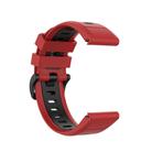 For Garmin QuickFit 22mm Kalebol Two-color Silicone Watch Band(Red Black) - 3