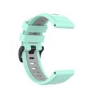 For Garmin QuickFit 22mm Kalebol Two-color Silicone Watch Band(Teal Grey) - 3
