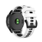 For Garmin QuickFit 20mm Kalebol Two-color Silicone Watch Band(White Black) - 2