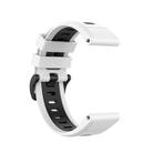 For Garmin QuickFit 20mm Kalebol Two-color Silicone Watch Band(White Black) - 3