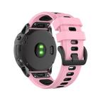 For Garmin QuickFit 20mm Kalebol Two-color Silicone Watch Band(Pink Black) - 2