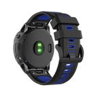 For Garmin QuickFit 20mm Kalebol Two-color Silicone Watch Band(Blue Black) - 2